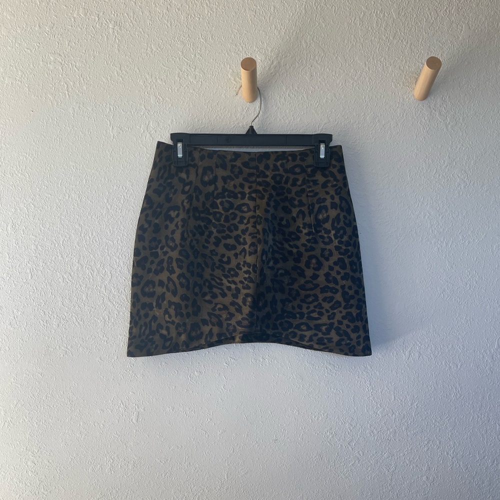 Zara Satin Animal Print Mini Skirt